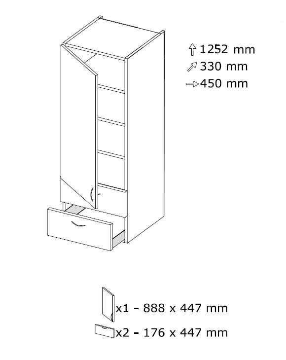 Komero NSP 45 L 450 x K 1252 Komero NSP 45 L 450 x K 1252